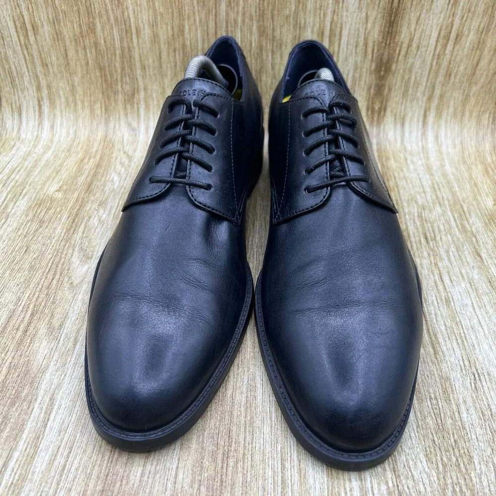 Cole Haan Hawthorne Men's Size 9.5 M Black Leather Plain Toe Dress Shoes C32351
